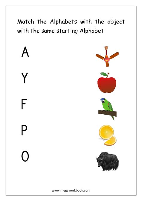 Matching the object prtintable sheets fo rtoddlers. Alphabet Matching Worksheets For Nursery ...