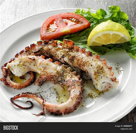 Grilled Octopus Greek Image And Photo Free Trial Bigstock