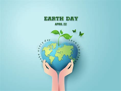 Earth Day Concept With Treeanimals And People Stock Vector