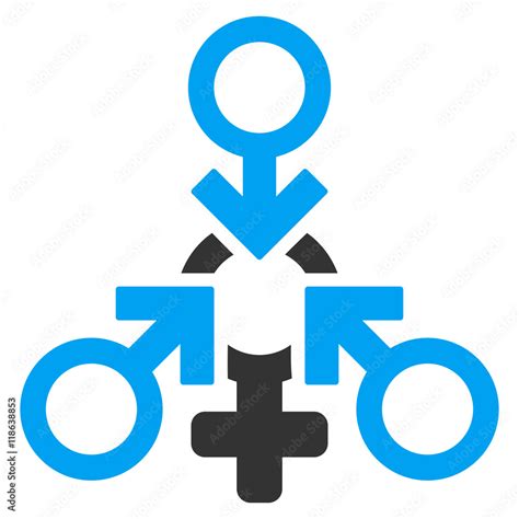 triple penetration sex icon vector style is bicolor flat iconic symbol with rounded angles