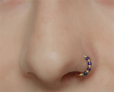 Womens Nose Ring Cute Nose Ring Tiny Hoop For Nose Etsy