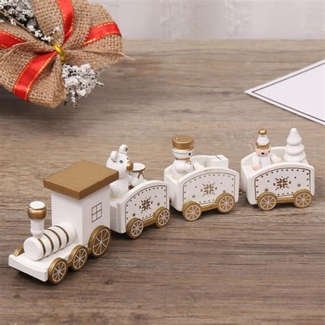 Wooden Christmas Train With Snowman Mini Train Decor For Christmas