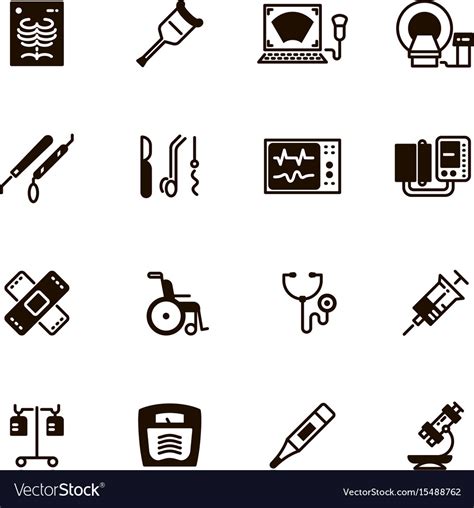 Medical Devices And Equipment Icons Royalty Free Vector