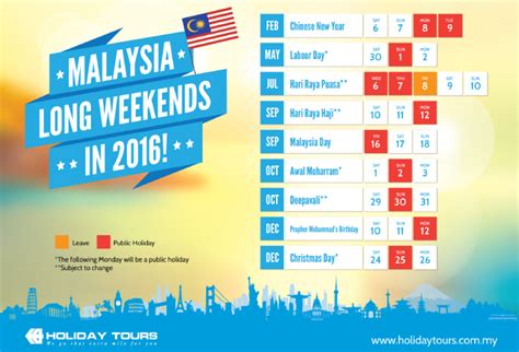 Comprehensive list of national public holidays that are celebrated in malaysia during 2015 with dates and information on the origin and meaning of holidays. Citylife2u - Travel Insurance Online Specialist In ...