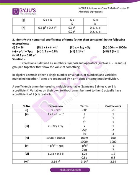Select one or more questions using the checkboxes above each question. NCERT Solutions for Class 7 Maths Chapter 12 Algebraic ...