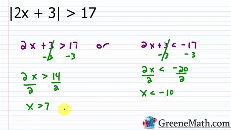 Solving Absolute Value Inequalities Youtube