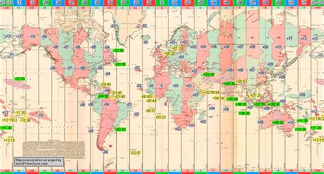 Standard Time Zone Chart Of The World In 1971 1974 Ma
