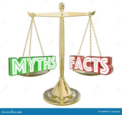 Myths Vs Facts Real Honest Information Scale Words 3d Illustration