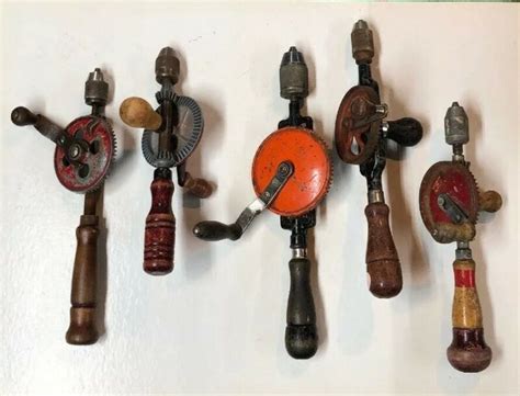 Rare Vintage Brace Hand Drill Auger Antique Woodworking Millers Falls Tool Lot Antique Price