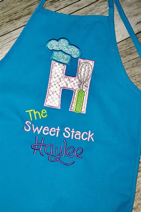 Personalized Kids Apron Embroidered Apron Kids Who Bake Etsy