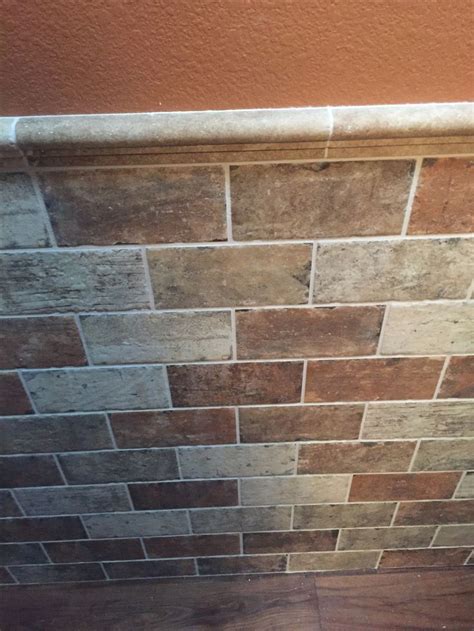 Faux Brick Wainscoting In Powder Room Faux Brick Tile Projects