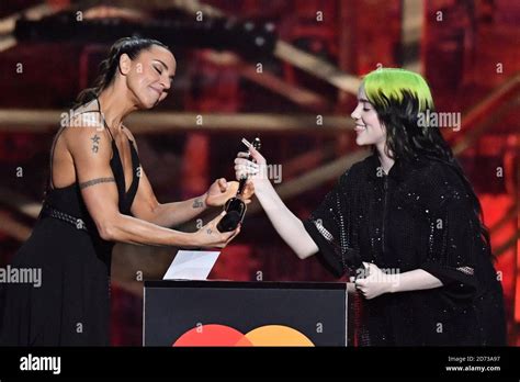 Mel C And Billie Eilish On Stage At The Brit Awards 2020 At The O2