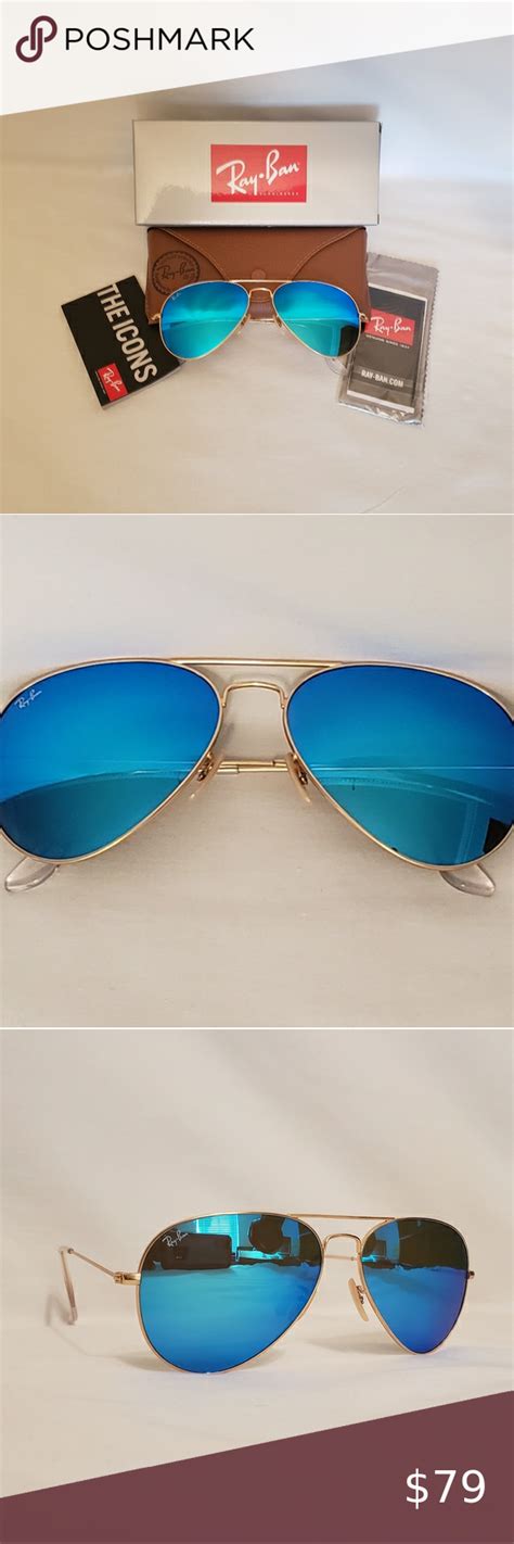 unisex ray ban aviators rb3025 blue flash 58mm in 2020 rayban sunglasses aviators sunglasses