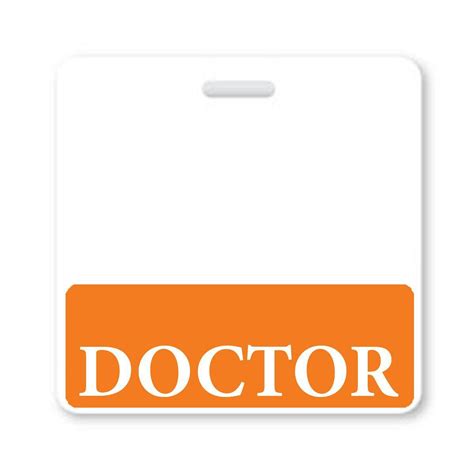 Doctor Horizontal Badge Buddy With Orange Border And More Hospital