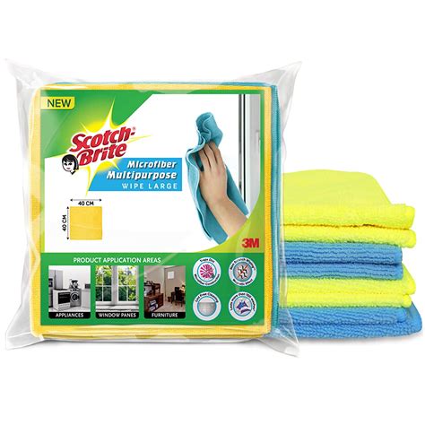 scotch brite microfiber cloth wipe for home kitchen appliance car cleaning pack of 4 pcs 40