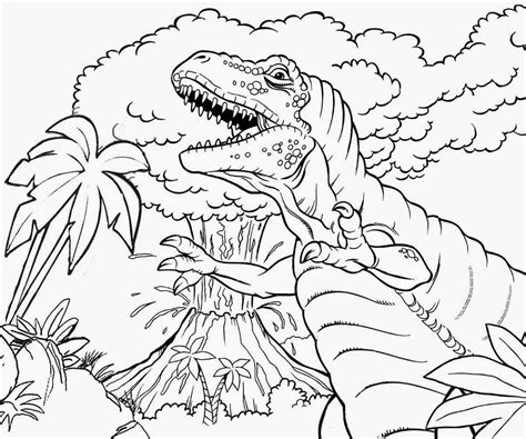Dinosaur And Volcano Coloring Pages - 2019 Open Coloring Pages