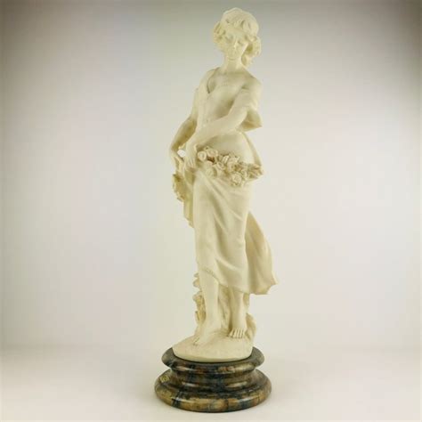 Flower Girl Sculpture On Marble Base In Art Nouveau Style Catawiki