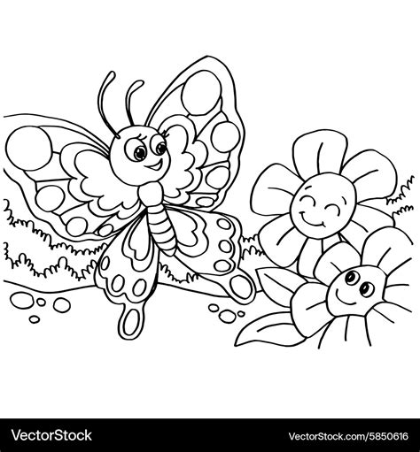 Butterfly coloring pages Royalty Free Vector Image