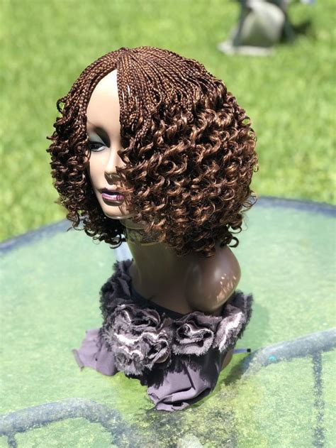 Braided Curly Wig The Color On Display Is A Mixture 33and30 Etsy In