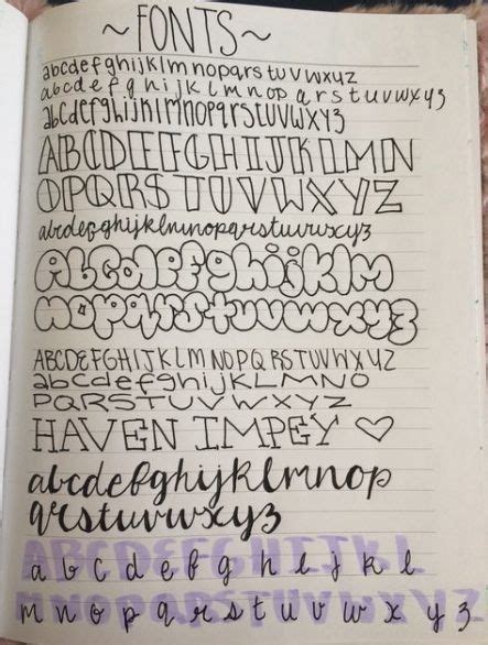 Aesthetic Fonts Hand Lettering in 2020 | Bullet journal font, Bullet