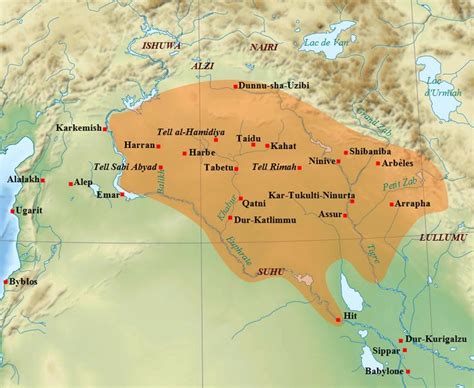 Map Of The Ancient Near East Showing The Extent Of The Middle Assyrian