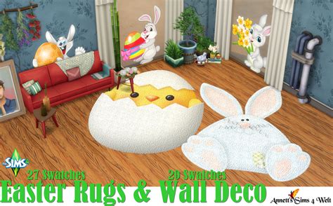 Easter Wall Deco And Rugs From Annett`s Sims 4 Welt • Sims 4 Downloads