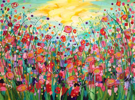 Days Like These Abstract Floral Flower Field Acrylic Painting By