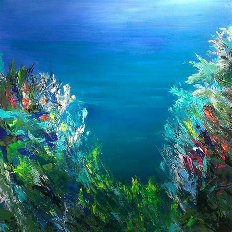 See more ideas about coral reef, underwater painting, underwater art. Phil Watford 24 x 24 acrylic on canvas. Abstract coral reef underwater painting. | Underwater ...