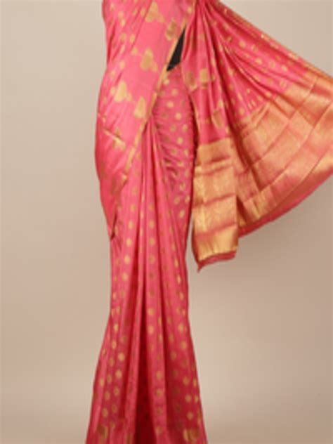Buy Pothys Pink Ethnic Motifs Zari Jute Silk Saree Sarees For Women 15010882 Myntra