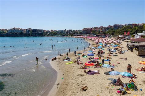 View Of The Public Beach Of Sozopol In The Ancient Seaside Town On The Black Sea Bulgarian Black