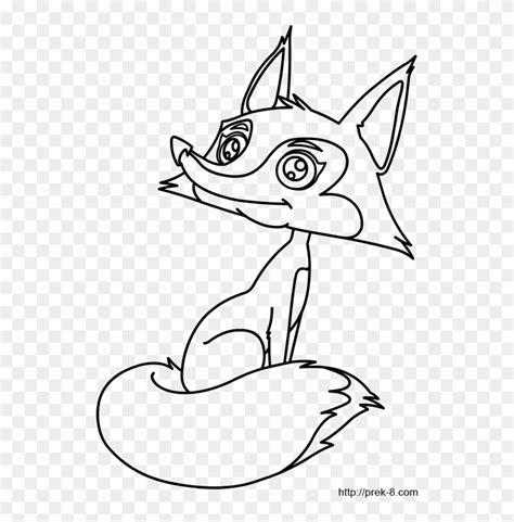 Little Cute Fox Coloring Page