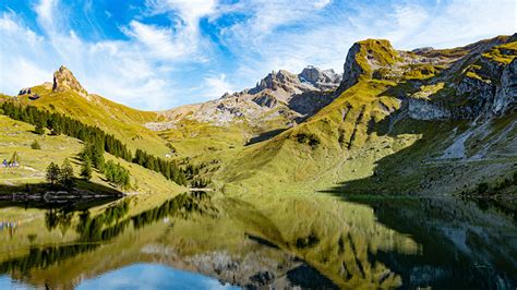 Fondos De Pantalla Suiza Montañas Lago Bannalpsee Alpes Naturaleza