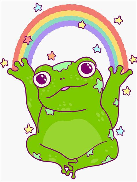 Rainbow Frog Sticker For Sale By Stonedwitch Redbubble