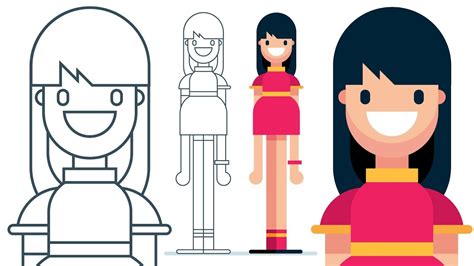 How To Draw A Simple Cartoon Girl Adobe Illustrator Easy Step By Step