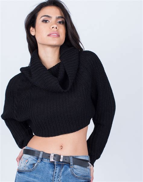 Chunky Knit Cropped Sweater - Chunky Turtleneck Sweater - Cropped Top - 2020AVE