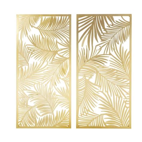 Celebramos en casa el cumpleaños feliz de la bella trinicarol al estilo @decoraciones_marijo. 2 decoraciones de pared de metal dorado 130x62 Hojas ...