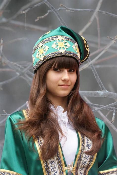 Kazan Tatar Turk Girl Astrakhan Girl Festival Captain Hat