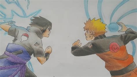 Speed Draw Naruto Sasuke Vs Naruto Youtube