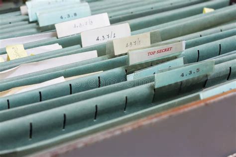 Close Up File Folders In A Filing Cabinet Stock Image Image Of Hidden