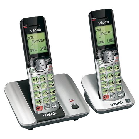 Vtech Dect 60 Expandable Cordless Phone W 2 Handsets Silver Cs5119