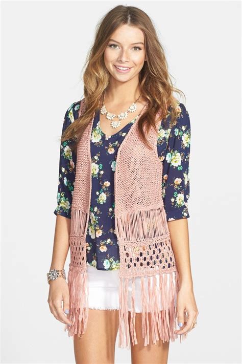 Painted Threads Painted Threads Crochet Vest Juniors Nordstrom