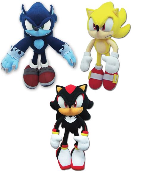 New Set Of 3 Ge Sonic The Hedgehog Werehogsuper Sonicshadow Plush