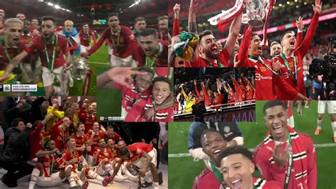 Manchester United Players Celebrating Carabao Cup Win Man United