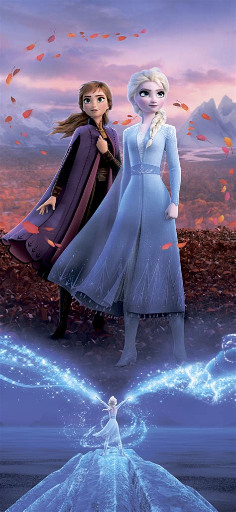 Kristen bell, idina menzel, jonathan groff and others. Download 1125x2436 wallpaper frozen 2, royal sisters ...