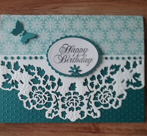 Happy Birthday Card With A Butterfly Punch And Paper Doily Birthday Cards