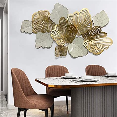 3d Metal Wall Decor Metal Wall Art Leaves Modern Gold Home Decor Wall