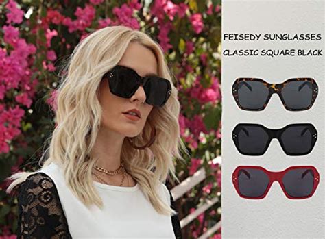 buy feisedy vintage oversized sunglasses for women designer luxury square sun glasses uv400