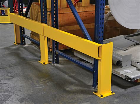 Grainger Approved Yellow Steel Guard Rail System Floor Mounted Guard