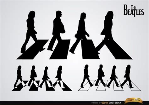 The Beatles Abbey Road Silhouettes Vector Download