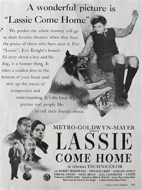 1943 Movie Ad ~ Lassie Come Home Vintage Movie Ads
